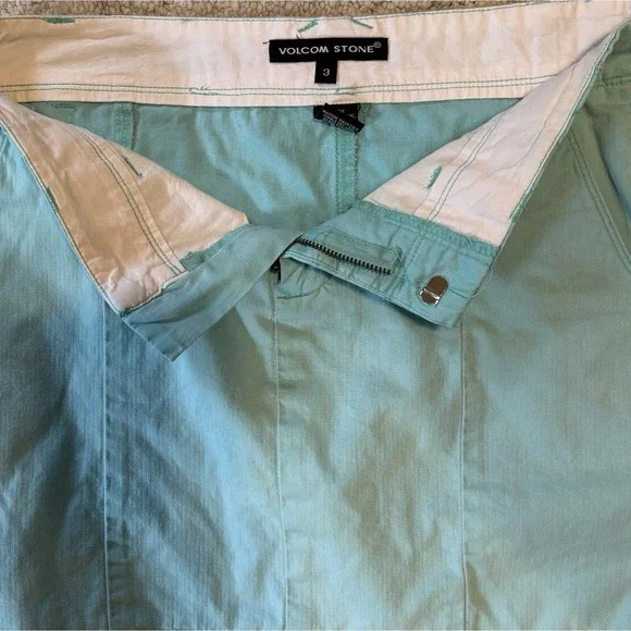 Volcom Stone Boardwear mini skirt  Sz 3 Aqua Blue with 14" Length Skate Surf - Picture 3 of 9